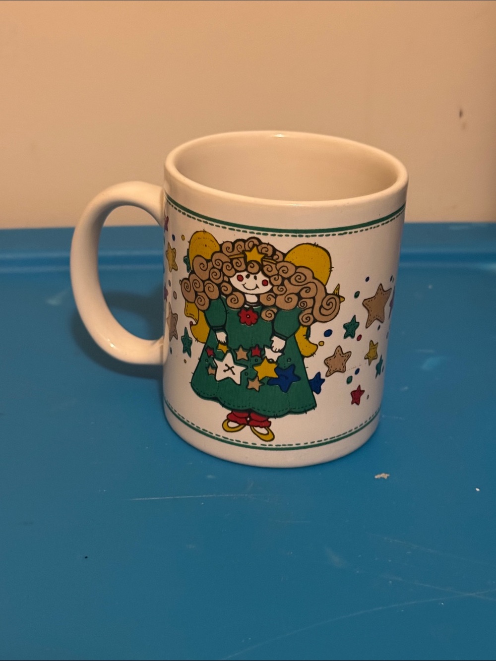 VTG Christmas Holiday Guardian Angel Tea Coffee Mug Cup